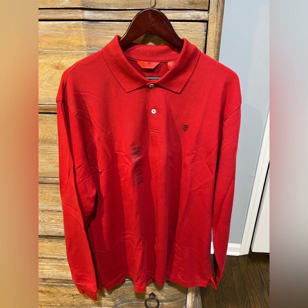 NWT Izod mens long sleeve polo